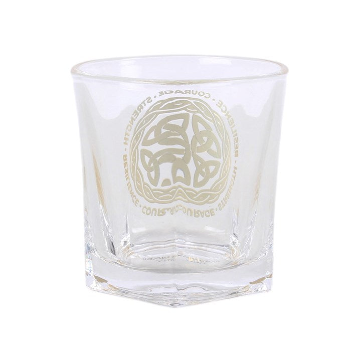 Celtic Shield Knot Lowball Glass with Coaster