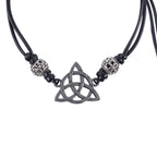 Black Celtic Triquetra Knot Cord Bracelet