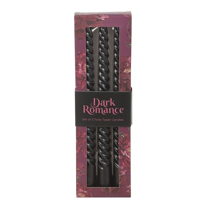 Dark Romance Twist Taper Candles- Set of 3