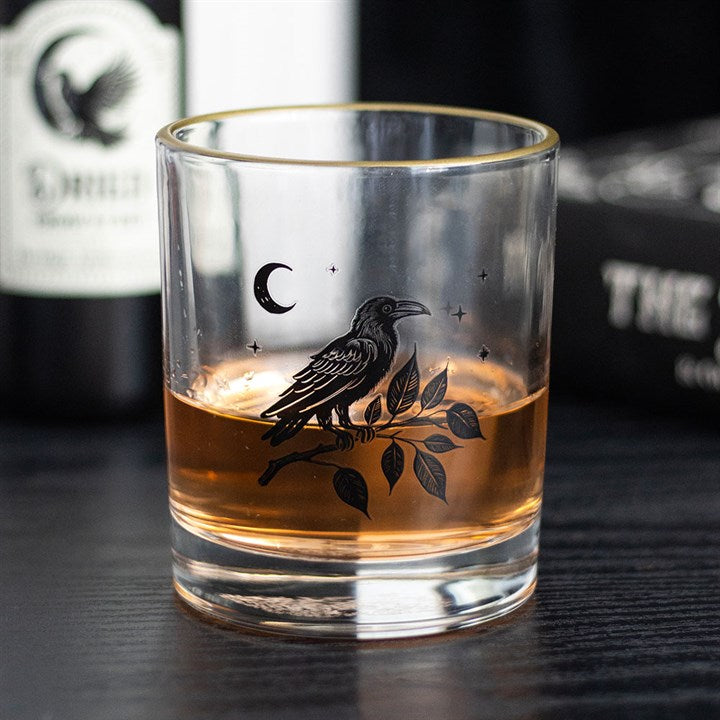 Eleanoras Perched Raven Drinking Glass Drinkware