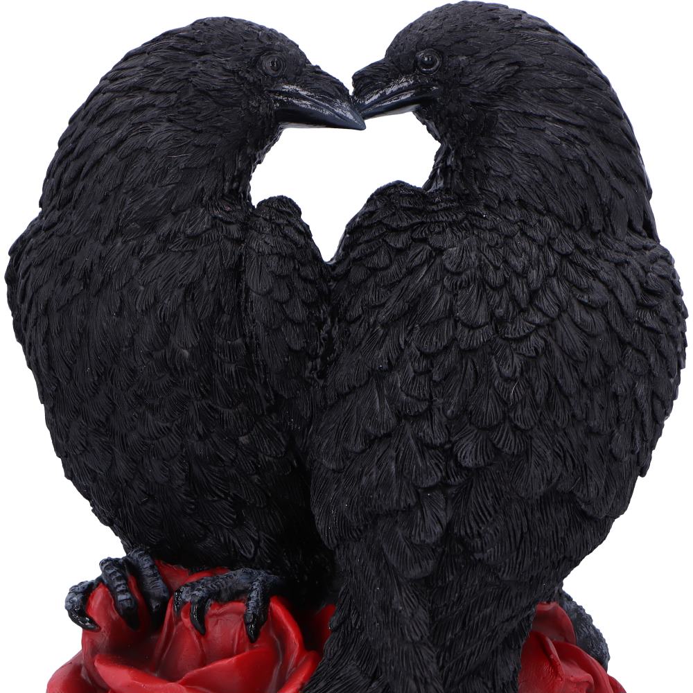 Raven Romance Gothic Raven & Roses Figurine