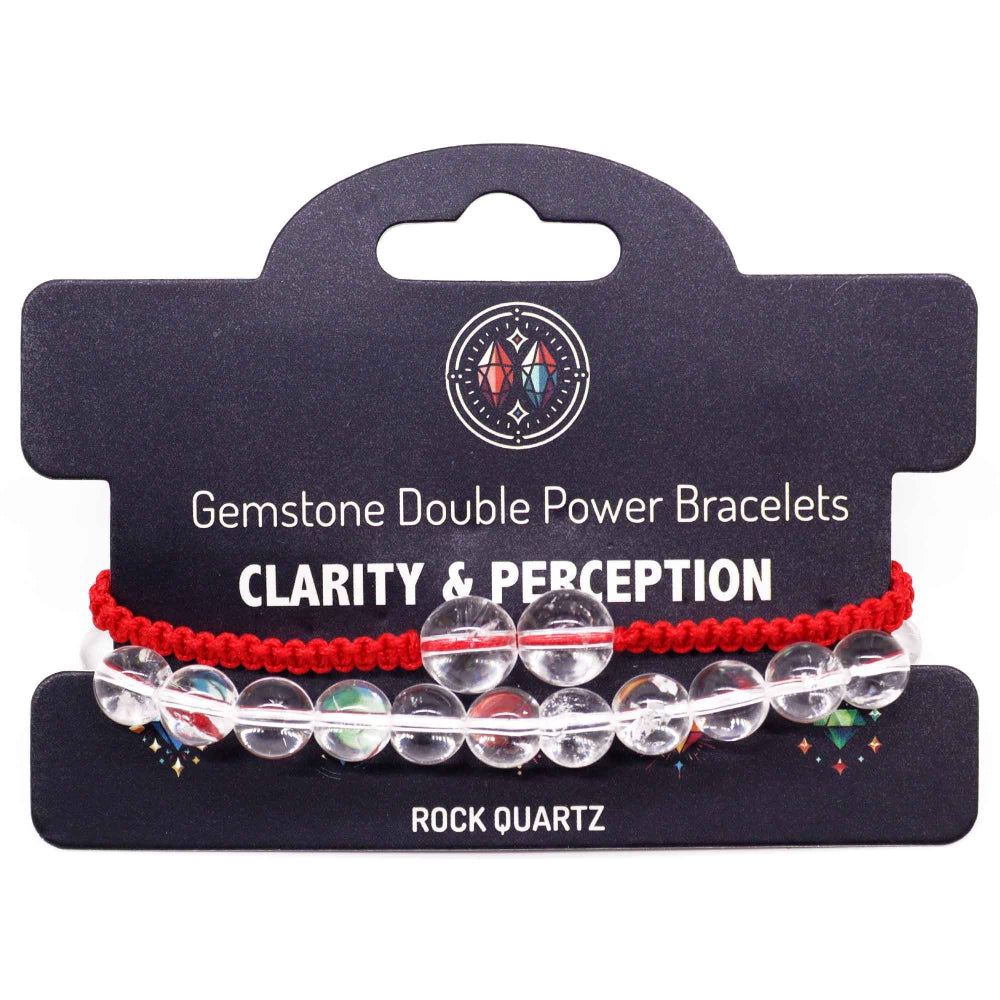 Rock Quartz Gemstone Double Power Bracelets