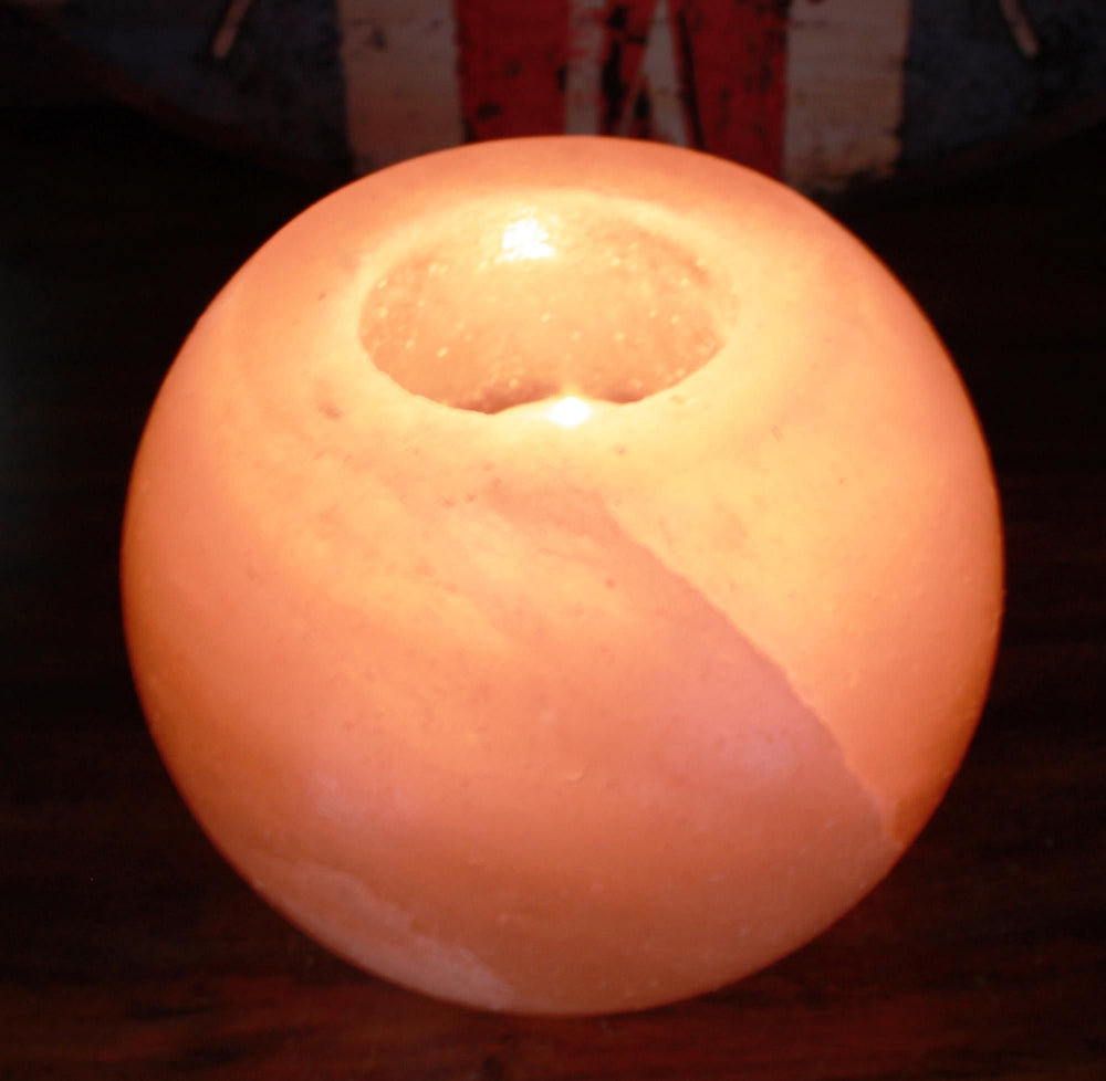 Round Salt Candle Holder