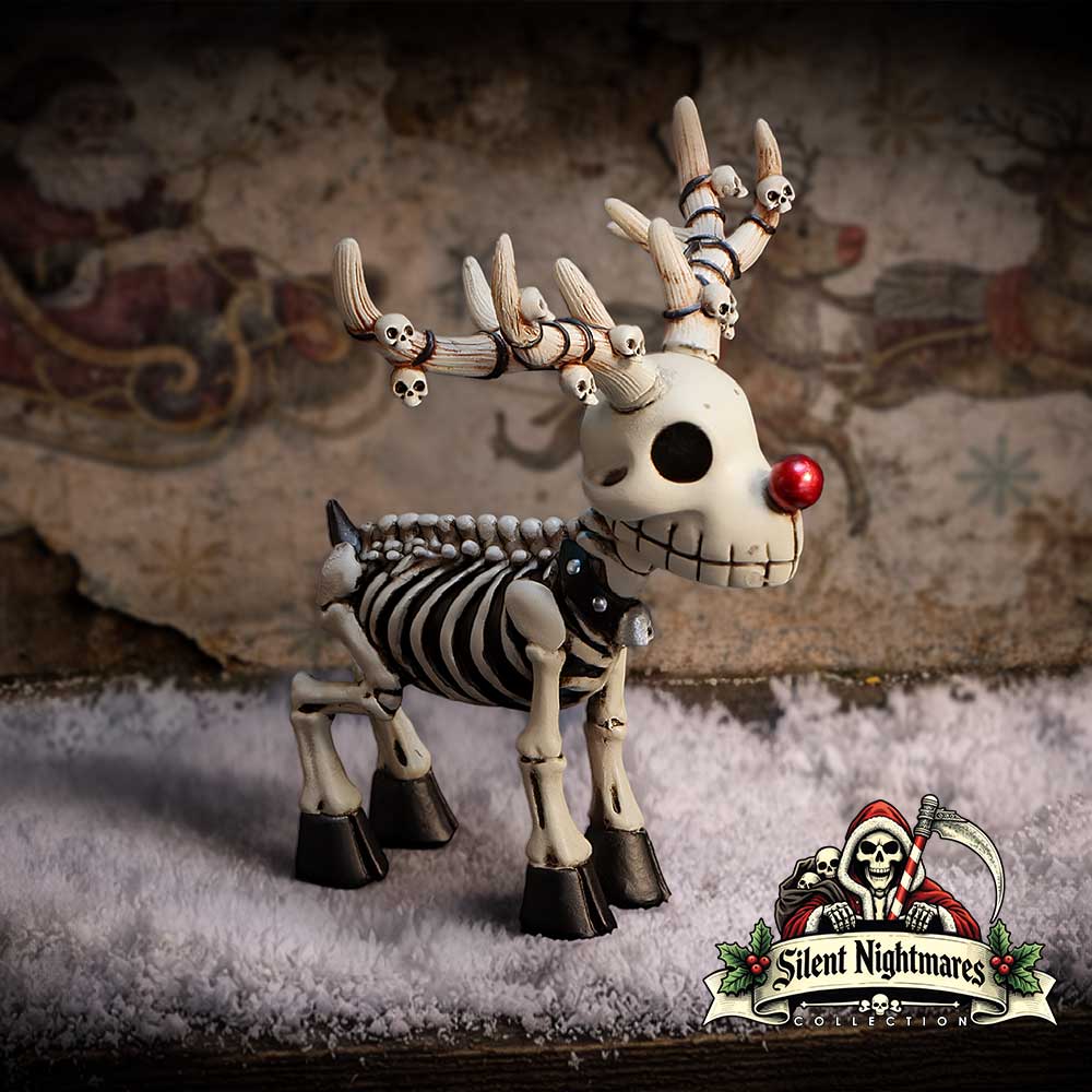 Rudi Skeletal Christmas Reindeer Figurine 10.7cm - Nemesis Now