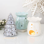 Iridescent White Snowflake Oil Burner and Wax Warmer