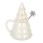 Iridescent Fir Tree Mug and Snowflake Spoon Set