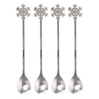 Set of 4 Metal Snowflake Spoons