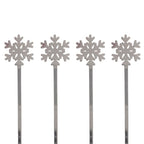 Set of 4 Metal Snowflake Spoons