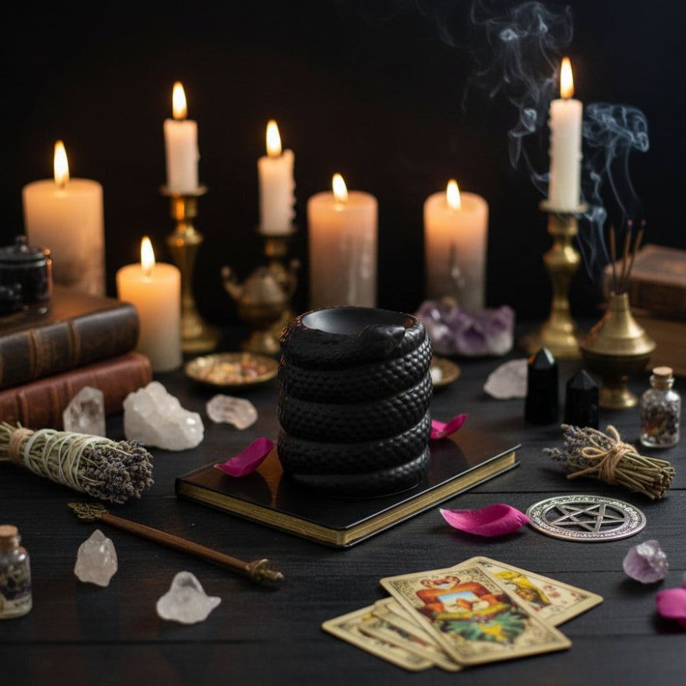 Black Snake Oil Burner & Wax Warmer