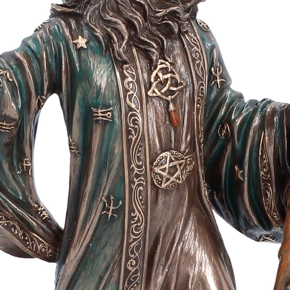 The Sorcerer Bronze Figurine 20cm | Wizard & Arcane Magic Statue