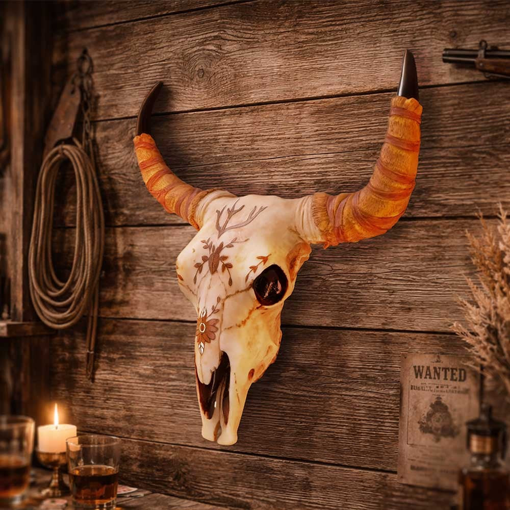 Spirit of the South Bull Skull Ornament 42.5cm | Shamanic Gothic Décor