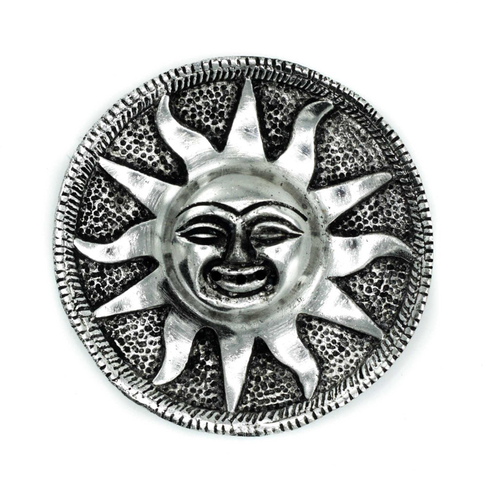 Polished Aluminium Sun Incense Stick Holder | 9cm