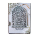 Triple Moonflower Silver Effect Terracotta Plaque