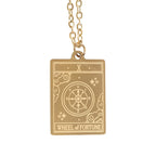 Eleanoras The Wheel of Fortune Vintage Tarot Necklace on Greeting Card 