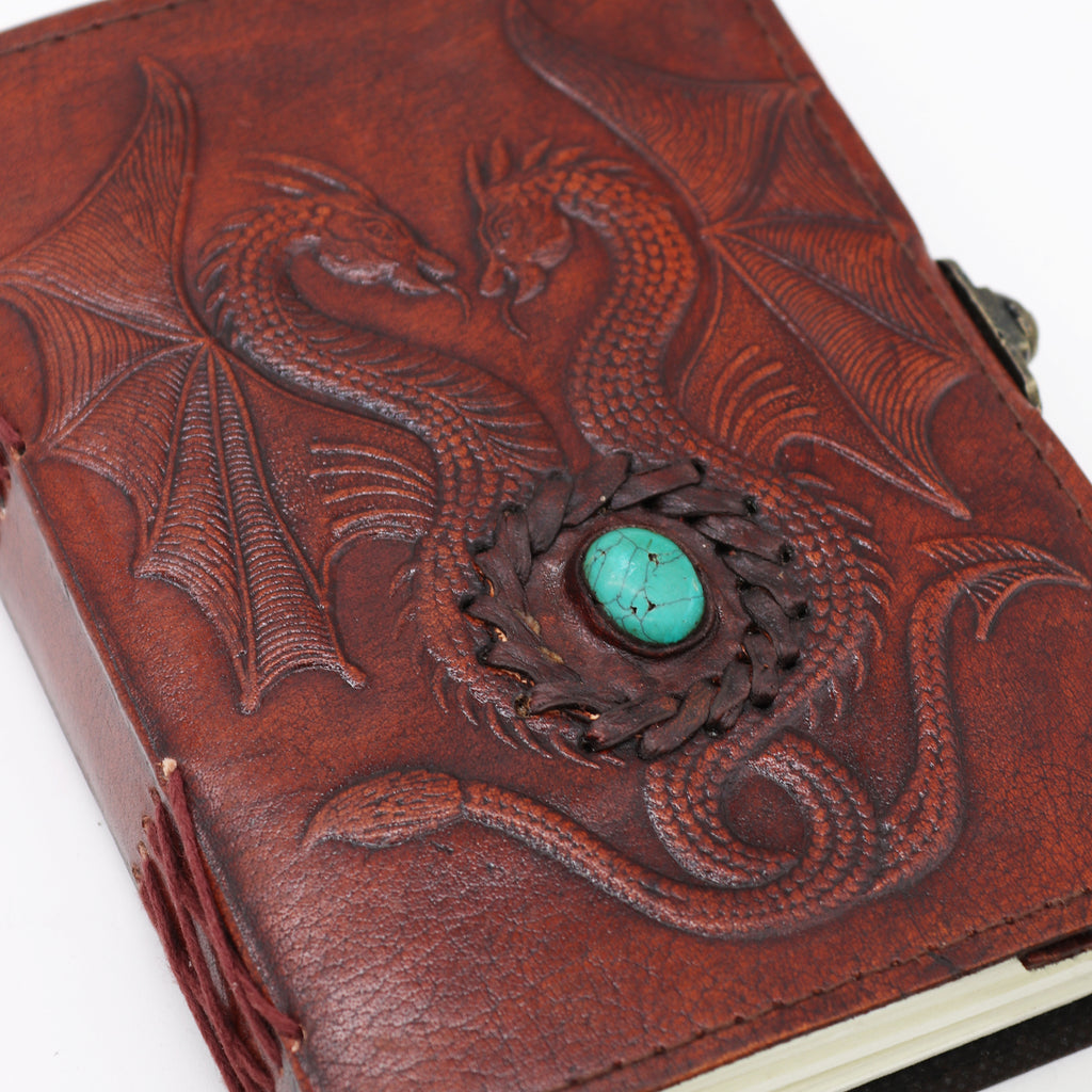Two Dragons Esoteric Notebook - Red Tan