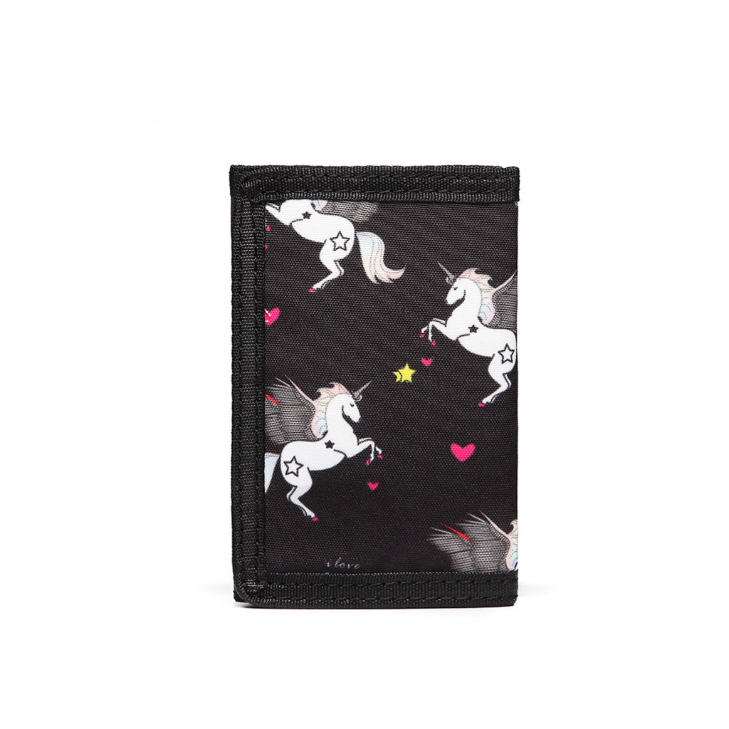 Unicorn Tri Fold Wallet Black