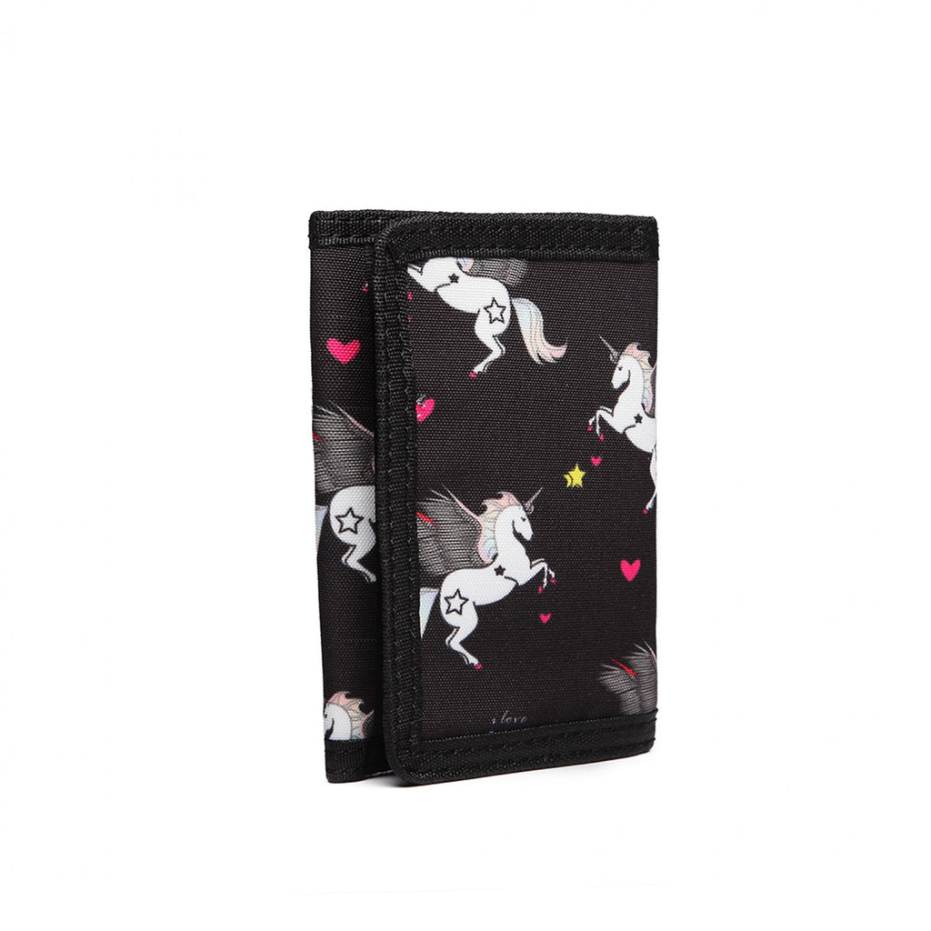 Unicorn Tri Fold Wallet Black