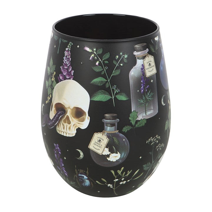 Eleanoras Venom & Vines Print Stemless Glass Drinkware
