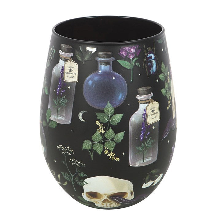 Eleanoras Venom & Vines Print Stemless Glass Drinkware