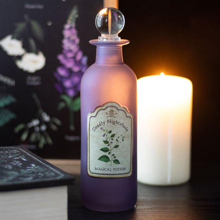 Eleanoras Deadly Nightshade Decorative Glass Potion Bottle 