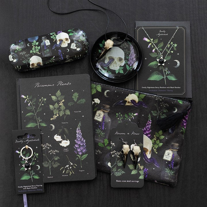 Eleanoras Deadly Nightshade Keyring with Black Obsidian Keyrings
