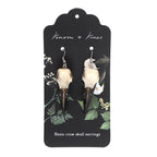 Eleanoras Resin Crow Skull Earrings Jewellery