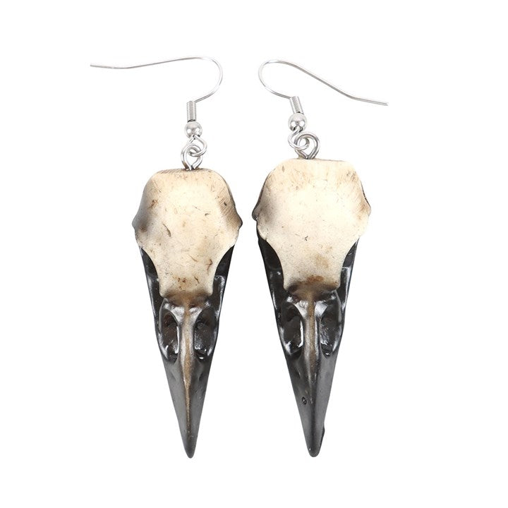 Eleanoras Resin Crow Skull Earrings Jewellery