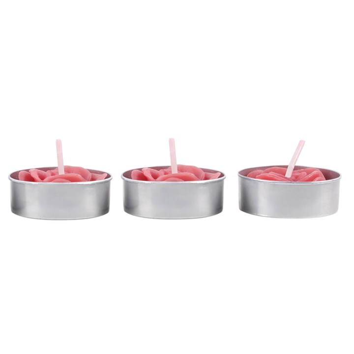 Pack of 6 Rose Shaped Tealights