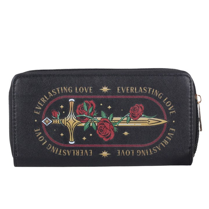 Rose and Sword Zippered Wallet