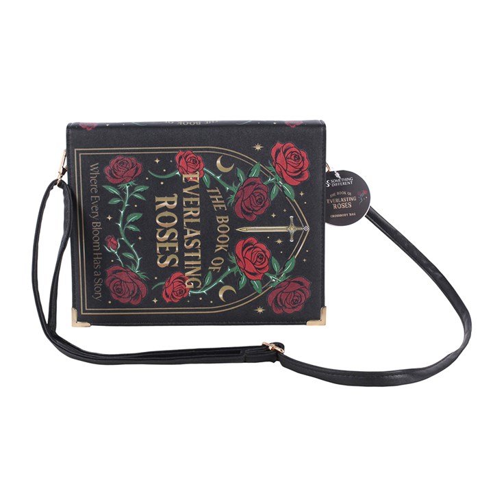Gothic Rose Book Shaped Crossbody Bag