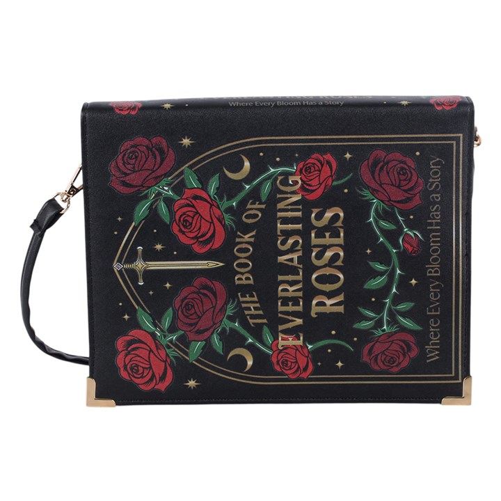 Gothic Rose Book Shaped Crossbody Bag