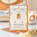 Eleanoras The Wheel of Fortune Vintage Tarot Necklace on Greeting Card 