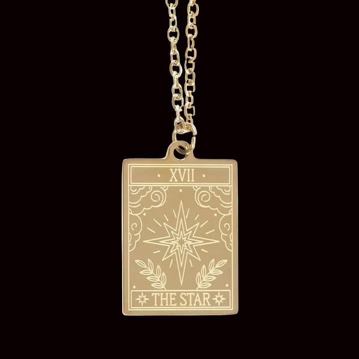 Eleanoras The Star Vintage Tarot Necklace on Greeting Card 