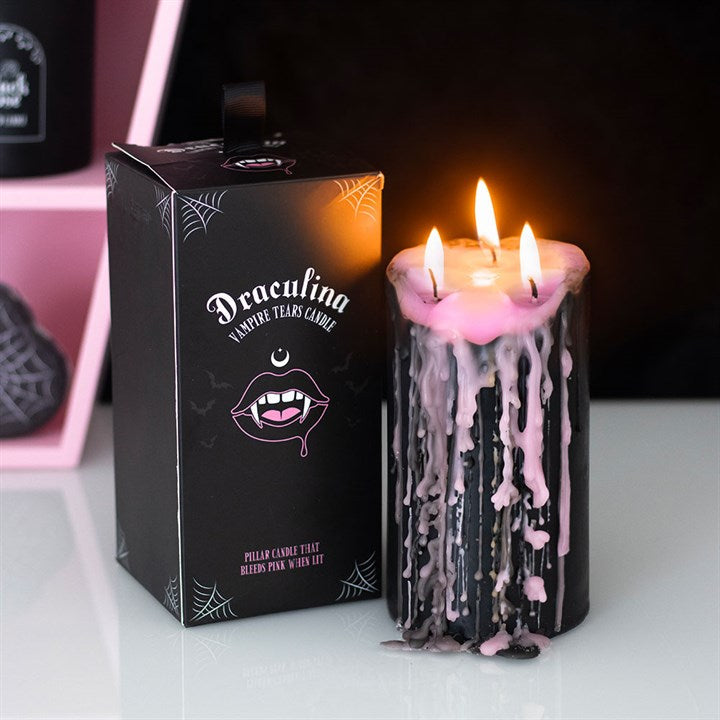 Eleanoras Large Pink Vampire Tears Pillar Candle Candles