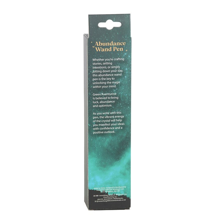 Eleanoras Abundance Green Aventurine Crystal Wand Pen 