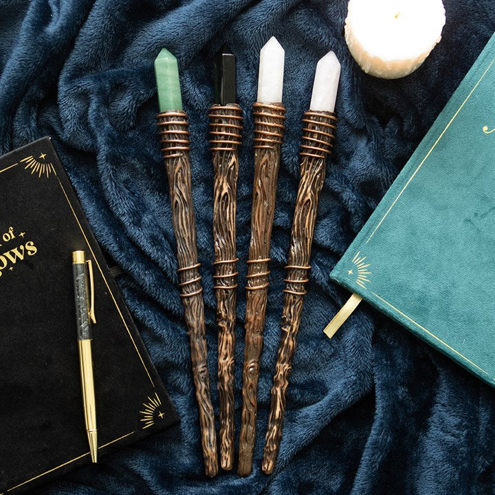 Eleanoras Thin Protection Black Obsidian Crystal Wand 