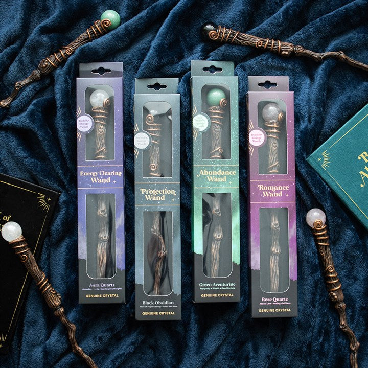 Eleanoras Energy Clearing Aura Quartz Crystal Wand with Pouch Wands