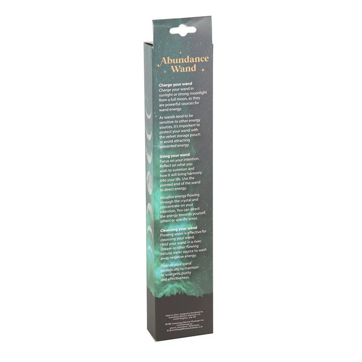 Eleanoras Abundance Green Aventurine Crystal Wand with Pouch 