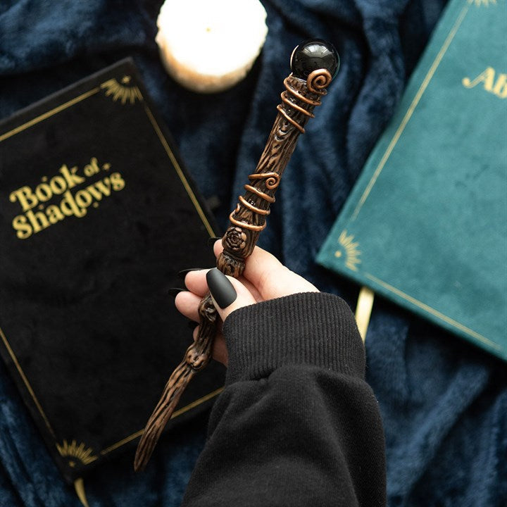 Eleanoras Protection Black Obsidian Crystal Wand Wands