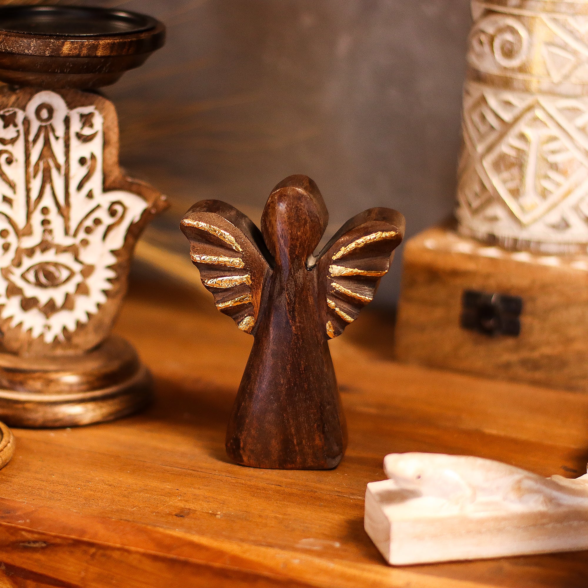 Gold Decor Small Mango Wood Angel