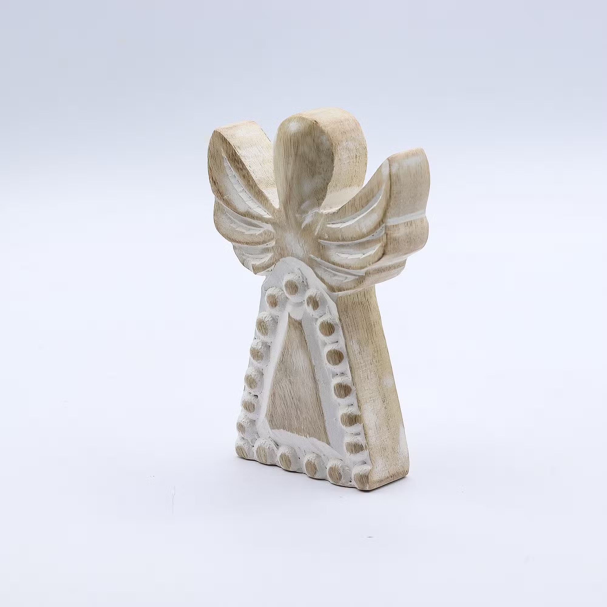 Whitewash Mango Wood Angel