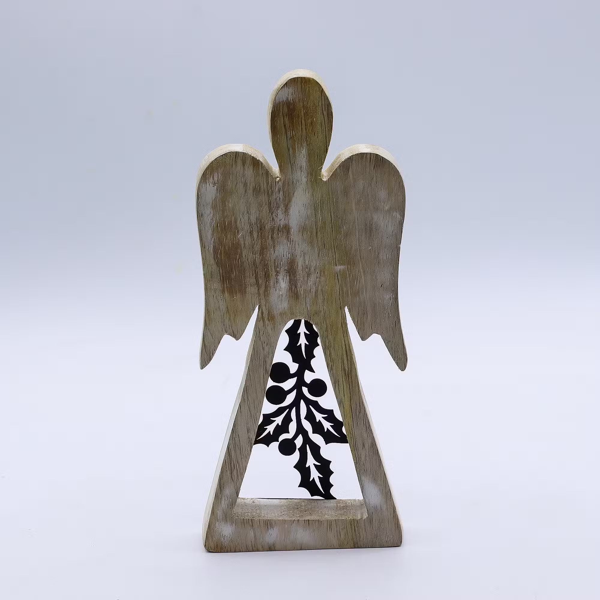 Whitewash with Iron Decor Cut Out Mango Wood Angel