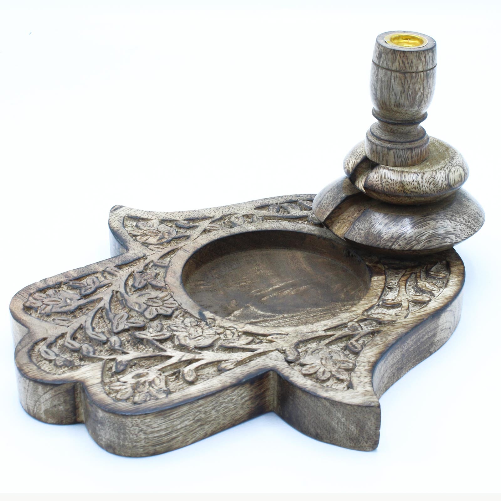 Hamsa Mango Wood Backflow Burner Large