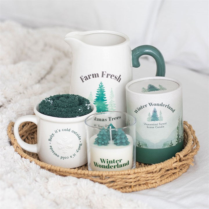 Winter Wonderland Candle with Tree Scene