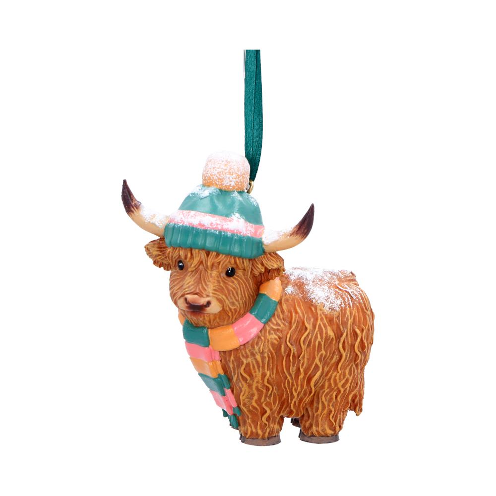 Winter Highland Cow Snowfall Christmas Ornament
