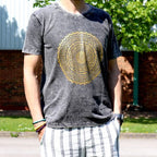 Mandala Stone Washed T-Shirt - Dark Grey - Medium
