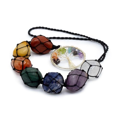 Tree of Life Hanging Chakra Stone  Pendant