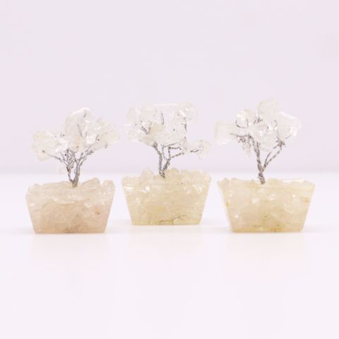 Mini Gemstone Tree On Orgonite Base - Rock Quartz (15 stones)