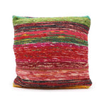 Multicoloured Rag Rug Cushion Cover | Recycled Cotton | Handmade in India