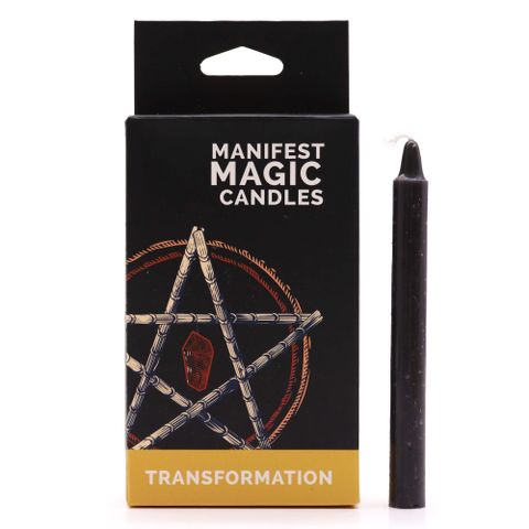 Black Manifest Magic Candles – Pack of 12 | Grounding & Protection